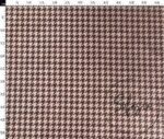 Small Brown Powder Houndstooth Pattern Fabric with Linen Effect