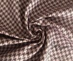 Small Brown Powder Houndstooth Pattern Fabric with Linen Effect - Image 5