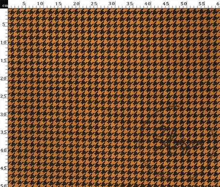 small-orange-black-houndstooth-pattern-fabric-with-linen-effect.jpg Small Orange Black Houndstooth Pattern Fabric with Linen Effect - Image 1