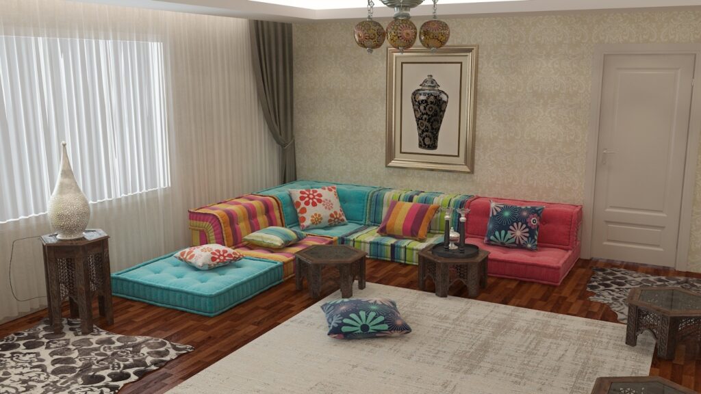 Floor cushions corner