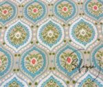 Soft Blue Drop Damask Patterned Background Curtain Fabric - Image 3