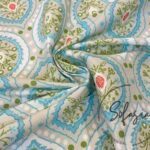 Soft Blue Drop Damask Patterned Background Curtain Fabric