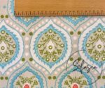 Soft Blue Drop Damask Patterned Background Curtain Fabric - Image 4