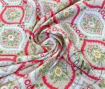 Soft Red Drop Damask Patterned Sofa Fabric