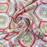 Soft Red Drop Damask Patterned Sofa Fabric