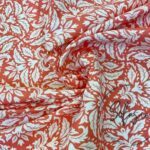 Soft Red Motif Patterned Sofa Fabric