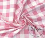 Strawberry Large Gingham Patterned Fabric - Image 3