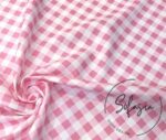 Strawberry Small Gingham Patterned Fabric - Image 3