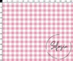 Strawberry Small Gingham Patterned Fabric