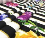Striped Large Floral Fabric