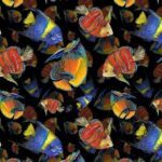 Submarine Fish Patterned Sofa and Curtain Fabric