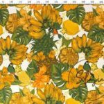 Tropical Banana Patterned Sofa and Curtain Fabric