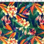 Tropical Flower Pattern Curtain and Sofa Fabric