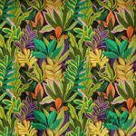Tropical Leaf Pattern Curtain and Drape Fabric