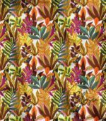 Tropical Leaf Patterned Cover and Curtain Fabric
