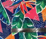 Tropical Leaf Patterned Navy Blue Curtain and Sofa Fabric - Image 3