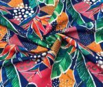 Tropical Leaf Patterned Navy Blue Curtain and Sofa Fabric - Image 4