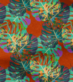 Tropical Leaf Patterned Sofa and Curtain Fabric - Image 4