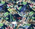 Tropical Patterned Navy Blue Curtain and Sofa Fabric - Image 3