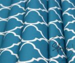 Turquoise Blue Moroccan Pattern Curtain Fabric - Image 3