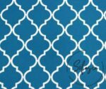 Turquoise Blue Moroccan Pattern Curtain Fabric - Image 5