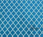Turquoise Blue Moroccan Pattern Curtain Fabric - Image 7