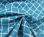 Turquoise Blue Moroccan Pattern Curtain Fabric - Image 8