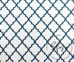 Turquoise Blue White Moroccan Pattern Curtain Fabric