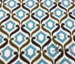 Turquoise Brown Ikat Fabric - Image 3