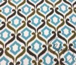 Turquoise Brown Ikat Fabric