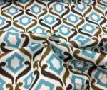 Turquoise Brown Ikat Fabric - Image 5