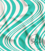 Turquoise Color Stripe Pattern Fabric - Image 4