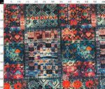 Turquoise Coral Rug Patterned Floor Cushion Fabric
