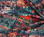 Turquoise Coral Rug Patterned Floor Cushion Fabric - Image 5