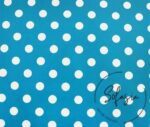 Turquoise Fabric with White Small Poles (Curtain and Sofa Fabrics)