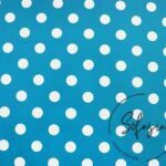 Turquoise Fabric with White Small Poles (Curtain and Sofa Fabrics)