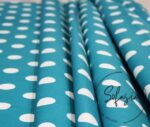 Turquoise Fabric with White Small Poles (Curtain and Sofa Fabrics) - Image 5