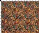 Turquoise Floor Paisley Patterned Cushion Fabric