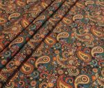 Turquoise Floor Paisley Patterned Cushion Fabric - Image 4