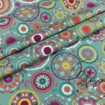 Turquoise Floor Patterned Cushion Fabric