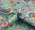Turquoise Floor Patterned Cushion Fabric - Image 6
