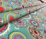 Turquoise Floor Patterned Cushion Fabric - Image 7