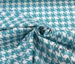 Turquoise Houndstooth Patterned Fabric - Image 3