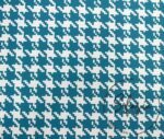 Turquoise Houndstooth Patterned Fabric