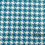 Turquoise Houndstooth Patterned Fabric