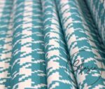 Turquoise Houndstooth Patterned Fabric - Image 5