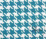 Turquoise Houndstooth Patterned Fabric - Image 7