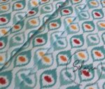 Turquoise Medallion Ikat Sofa Fabric - Image 4