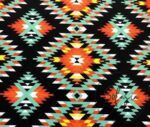 Turquoise Orange Ethnic Rug Patterned Curtain and Sofa Fabric - Image 4