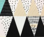 Turquoise Yellow Triangles Patterned Fabric - Image 3